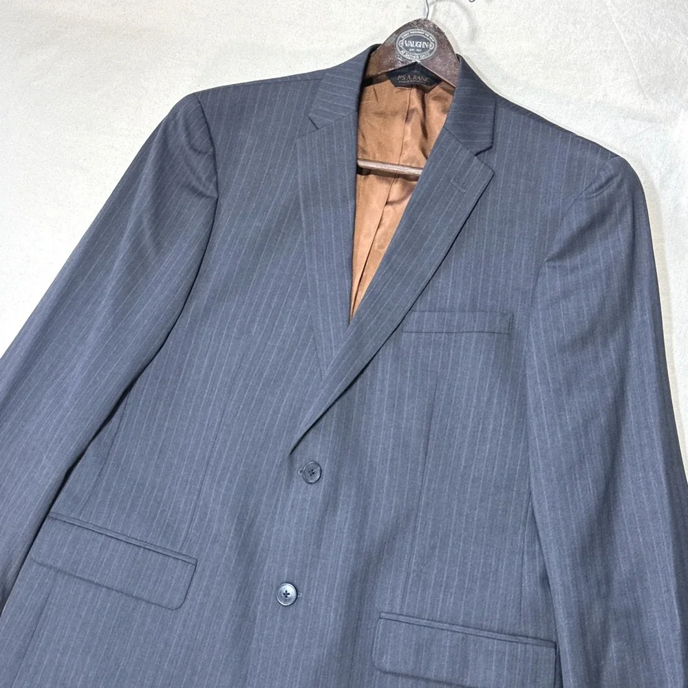 Jos. A. Bank Joseph Slim Fit Suit 41R W32 L31 Charcoal Grey Pinstripe 100% Wool
